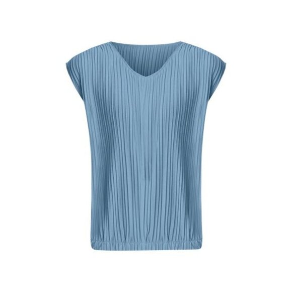 Chico's Melange Pleated Bubble-Hem Top size 2 Large - Picture 5 of 6